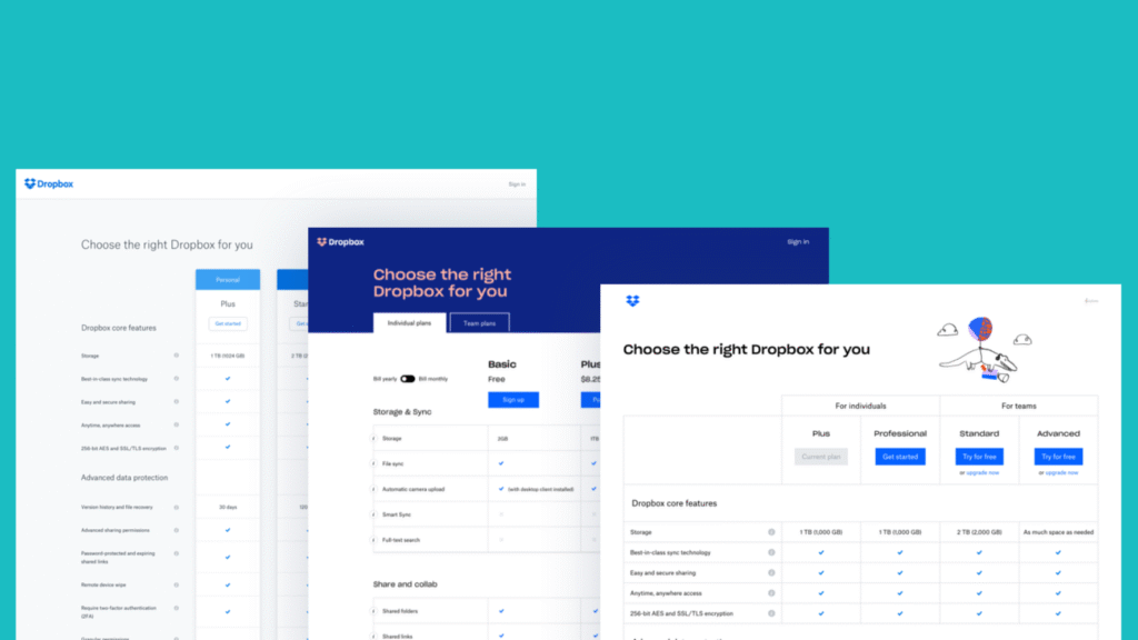 Dropbox conversion design