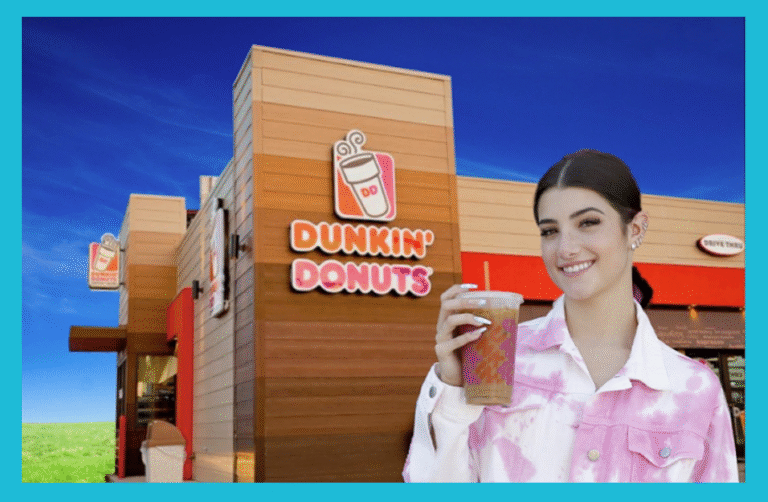 Charli D’Amelio TikTok influencer promoting Dunkin’ product