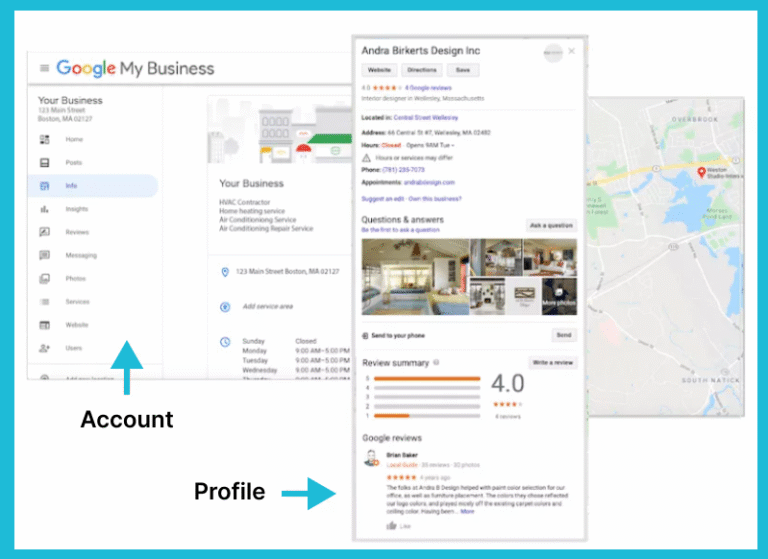 Your business profile must have correct location and address info