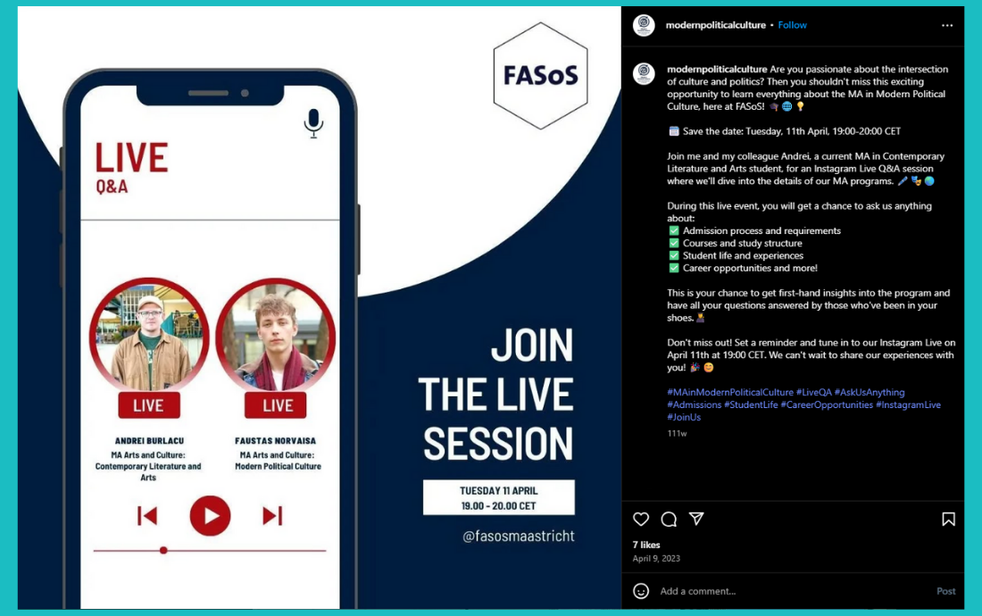 Q&A sessions tactic used by students to generate UGC for university promotion in FASOS