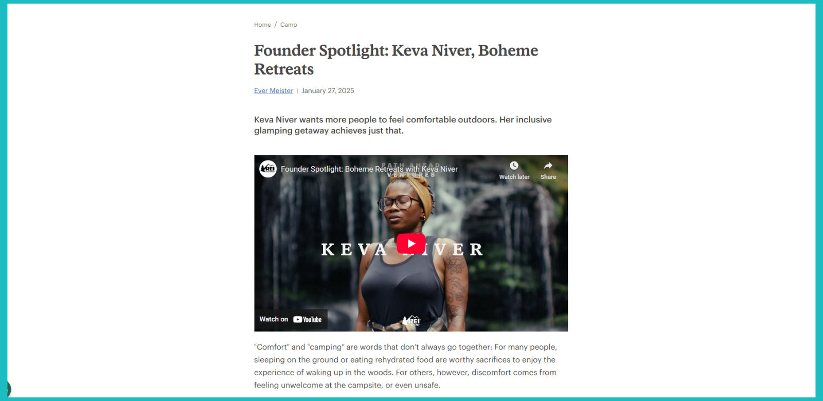 REI drives engagement and interest in their products using Google E-E-A-T signals