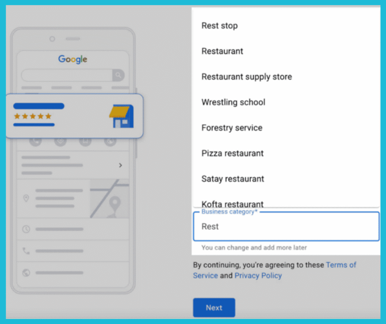 Business category is a must in your google business profile