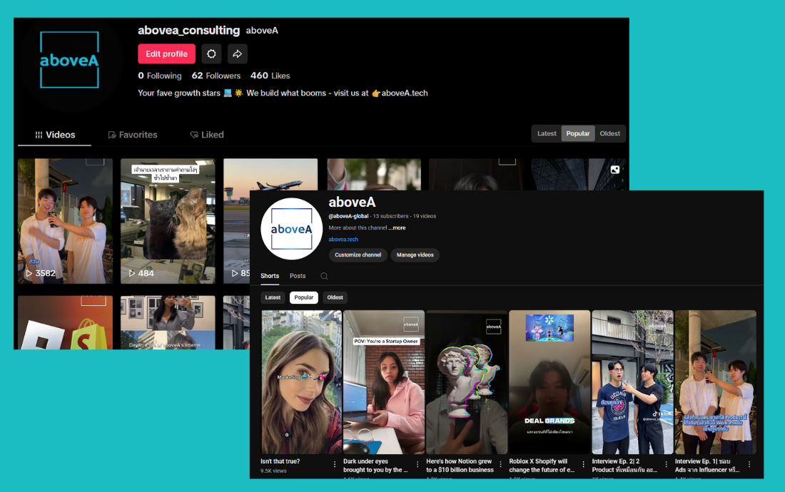 aboveA is repurposing its content through TikTok and YouTube.
