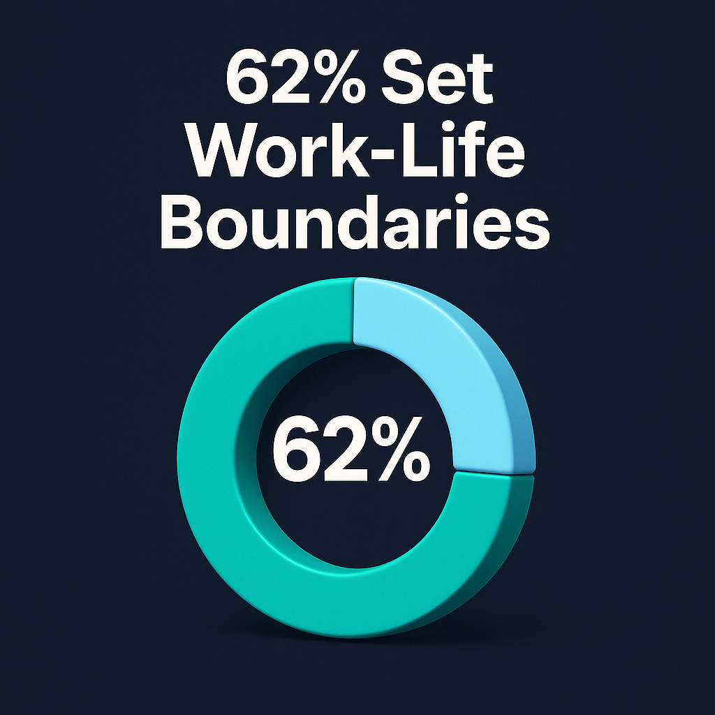 pie chart infographic showing that 62% of people set work-life boundaries