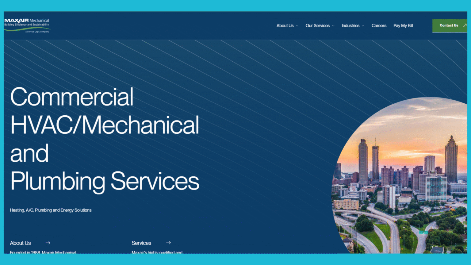 Maxair website and its evergreen content
