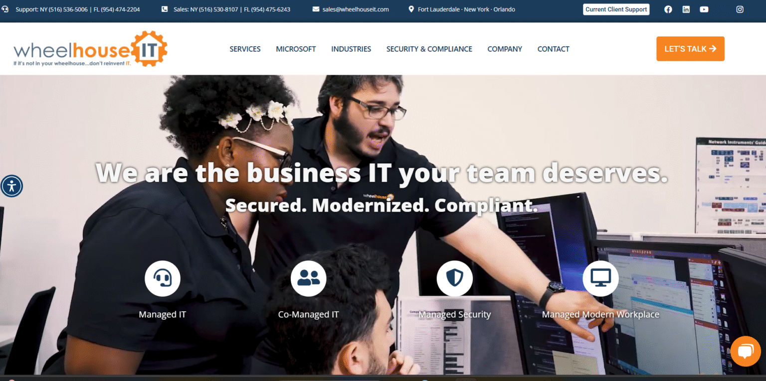 wheelhouseit website for South Florida based MSP case study