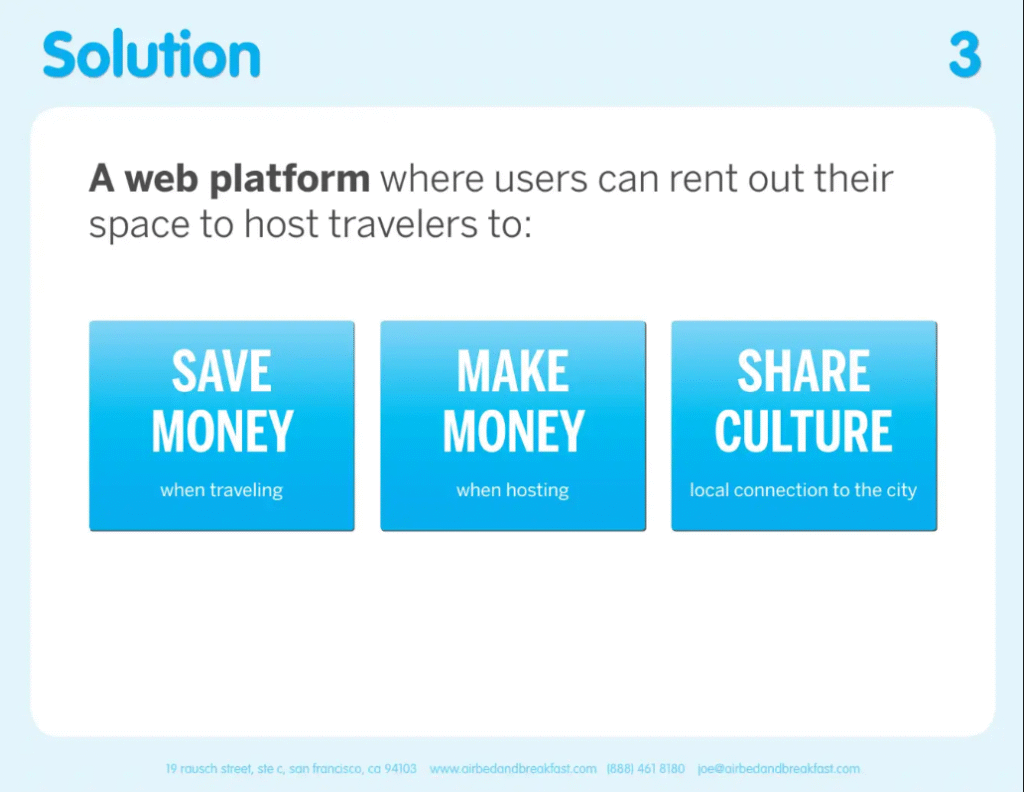 AIRBNB pitch deck example - solution part