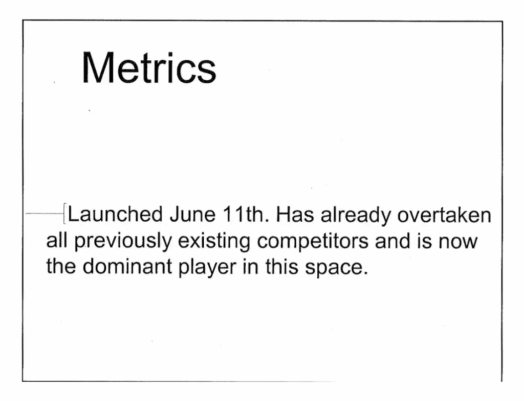 Unclear metrics case example