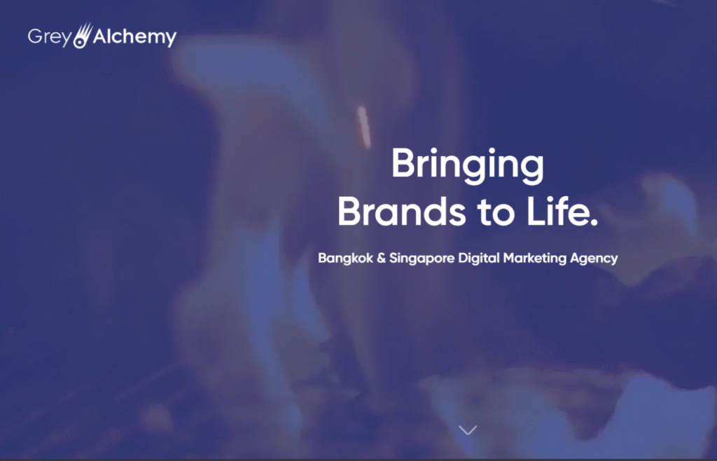 Grey Alchemy website - agency known in Thailand for its branding services