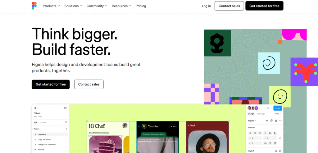 Product marketing example - Figma website