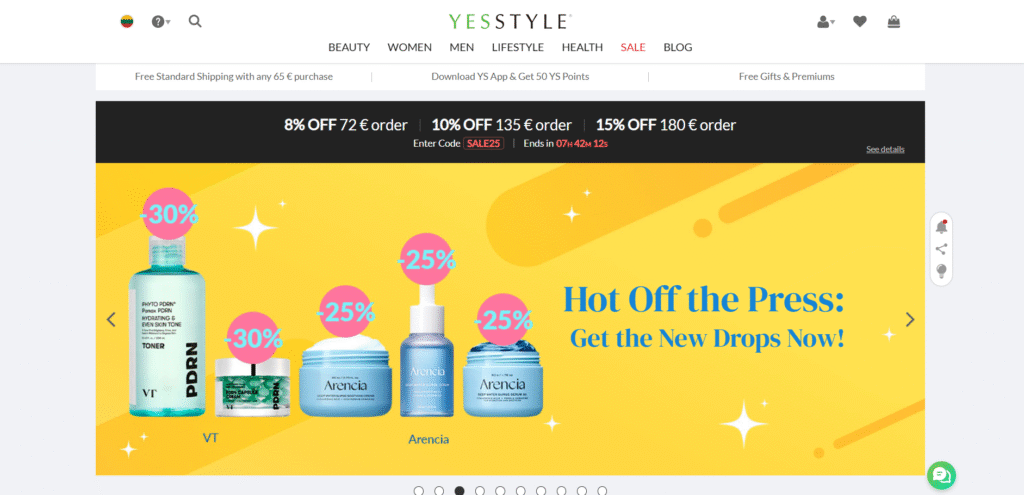 Yesstyle company using discounts and other incentive based lead magnets