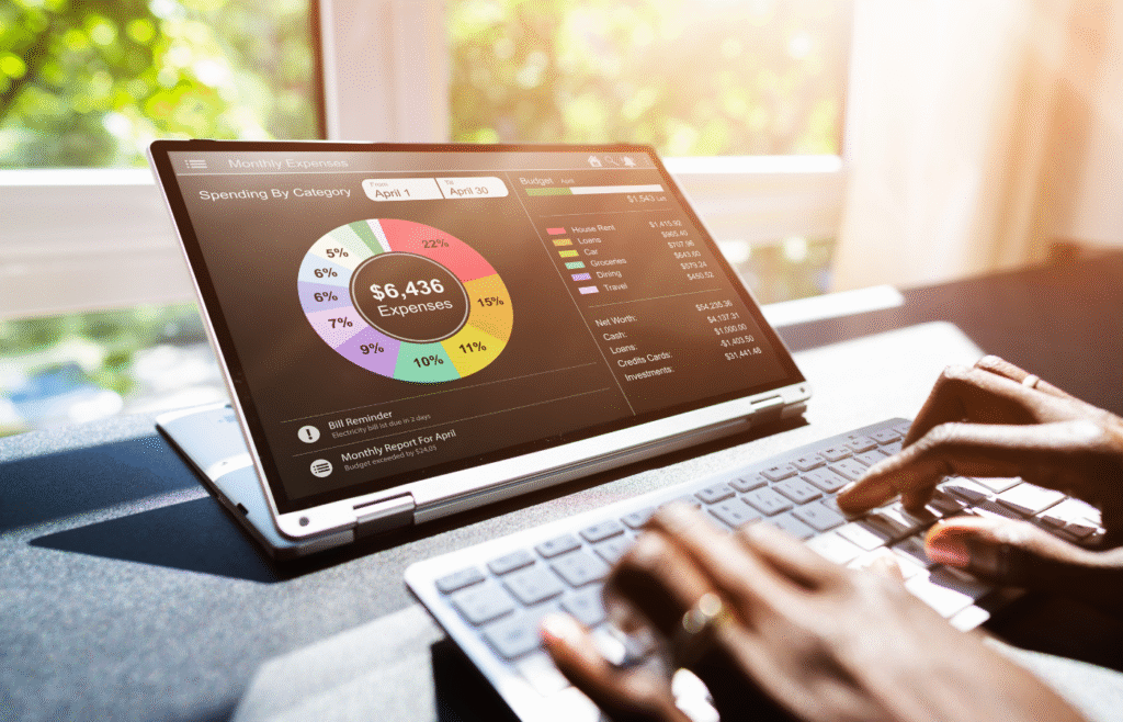 aboveA client platform offering a budgeting app