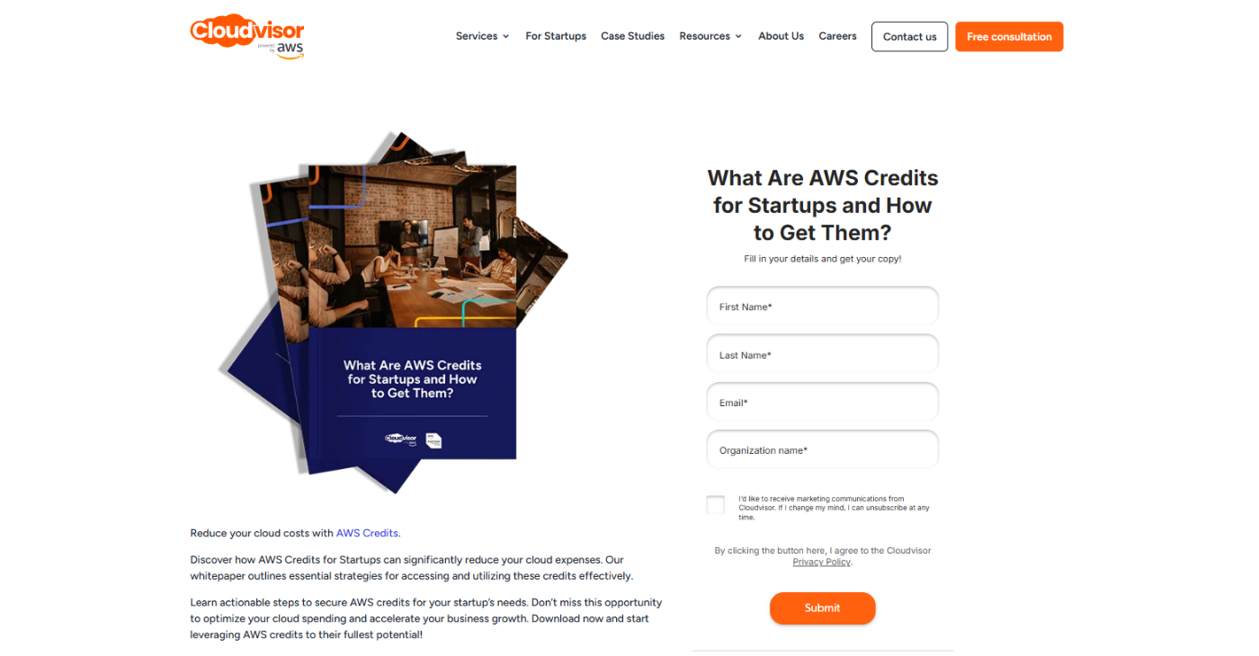 example of gated content used by Cloudvisor company