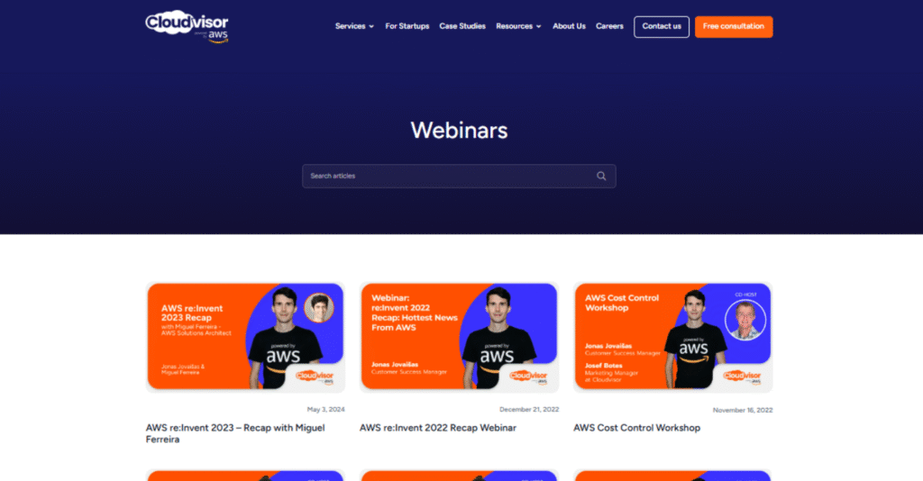 example of using webinars by cloudvisor