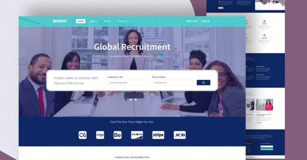 recruitment website sample