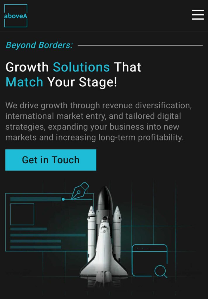 aboveA website - phone version example