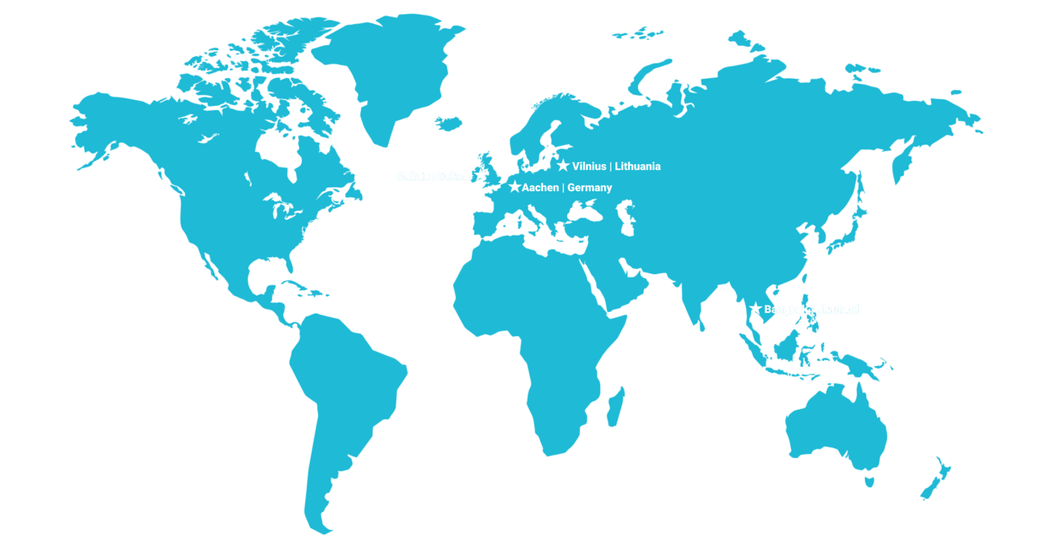 World map highlighting aboveA’s headquarters and global office locations across multiple continents, representing the company’s international presence and ability to serve clients worldwide