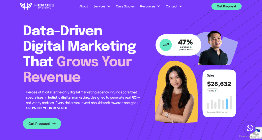 Heroes of Digital webpage