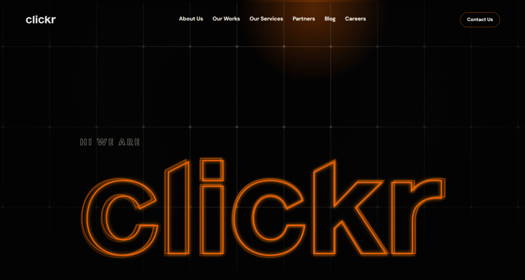 Clickr Media data driven agency webpage
