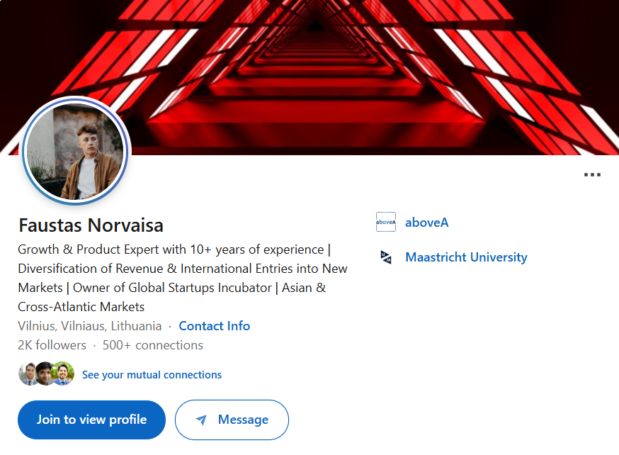 Norvaisa Faustas aboveA CEO linkedin