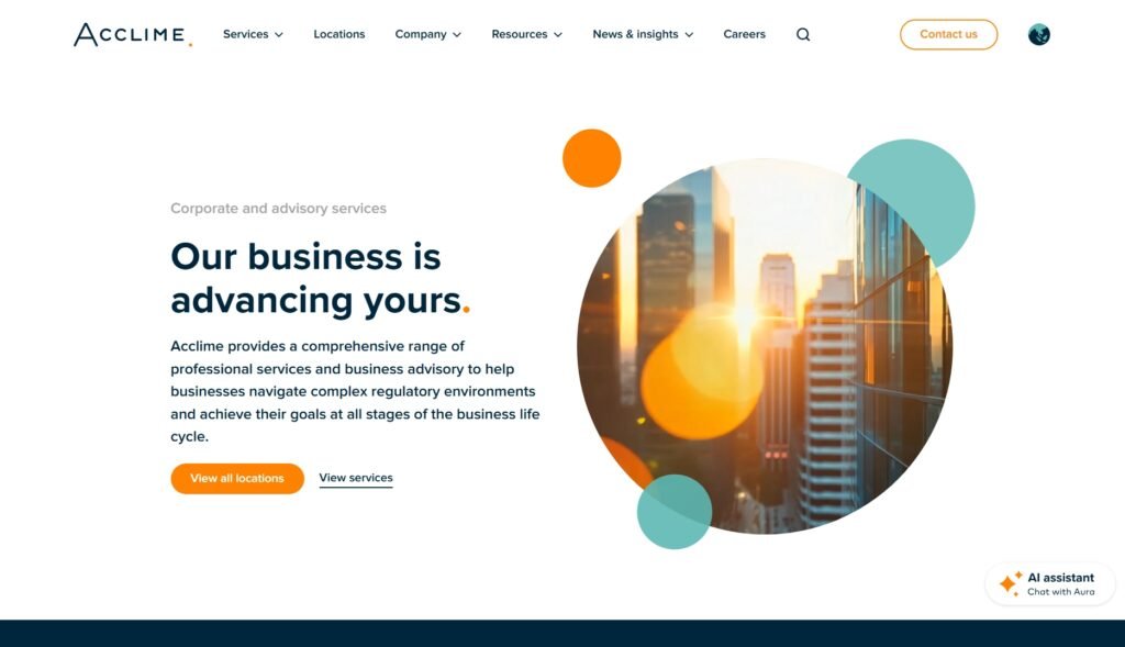 Acclime provides a comprehensive range of professional services and business advisory