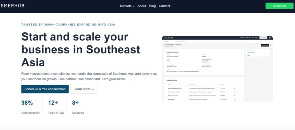 Emerhub From incorporation to compliance, we handle the complexity of Southeast Asia