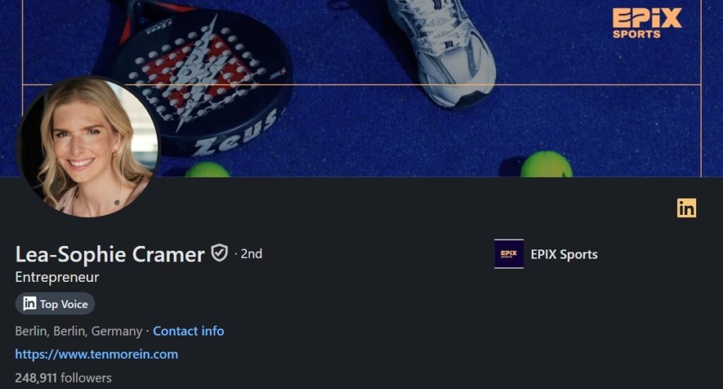 Lea-Sophie Cramer Entrepreneur and Founder of EPIX Sports LinkedIn profile