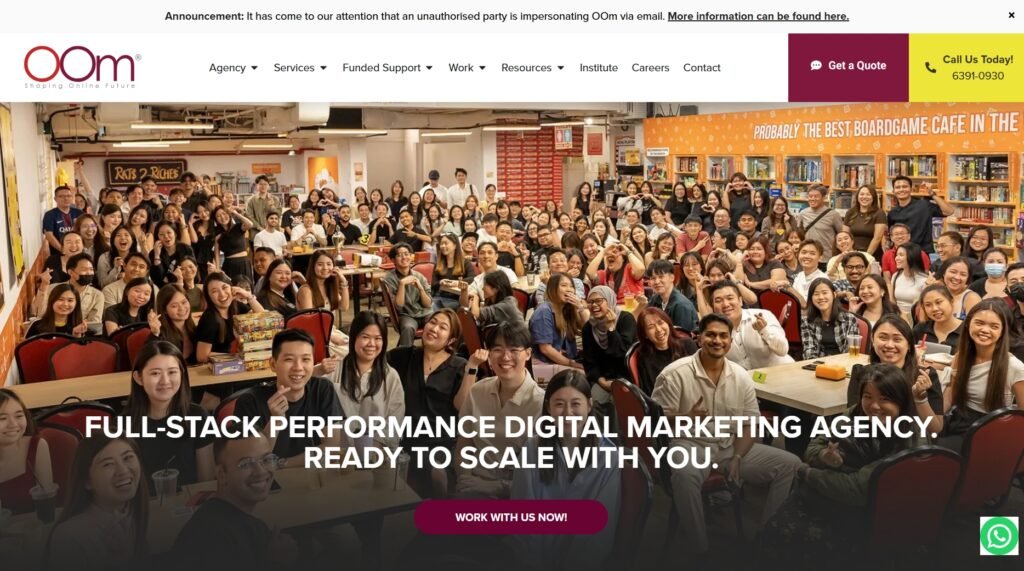 OOM agency is a full stack marketing provider in Singapore