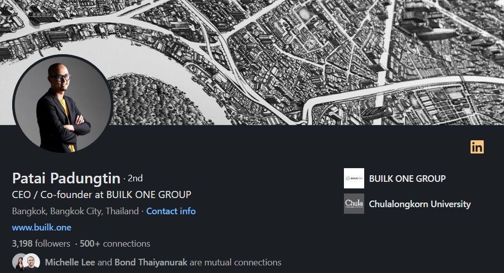 Patai “Bote” Padungtin CEO and Co-Founder of BUILK ONE GROUP LinkedIn profile