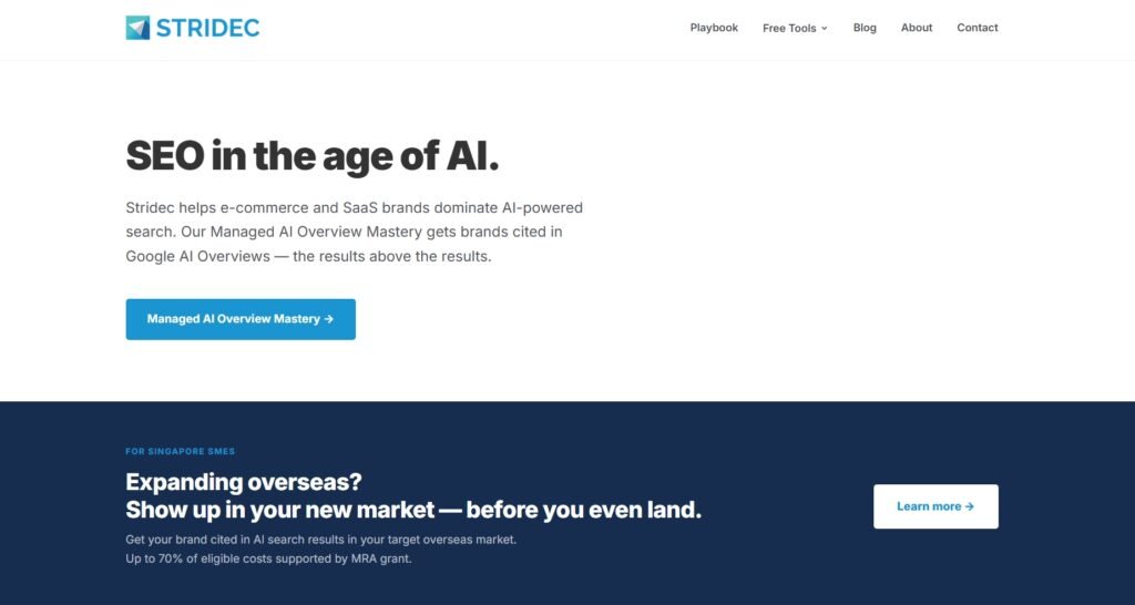 Stridec helps e-commerce and SaaS brands dominate AI-powered search