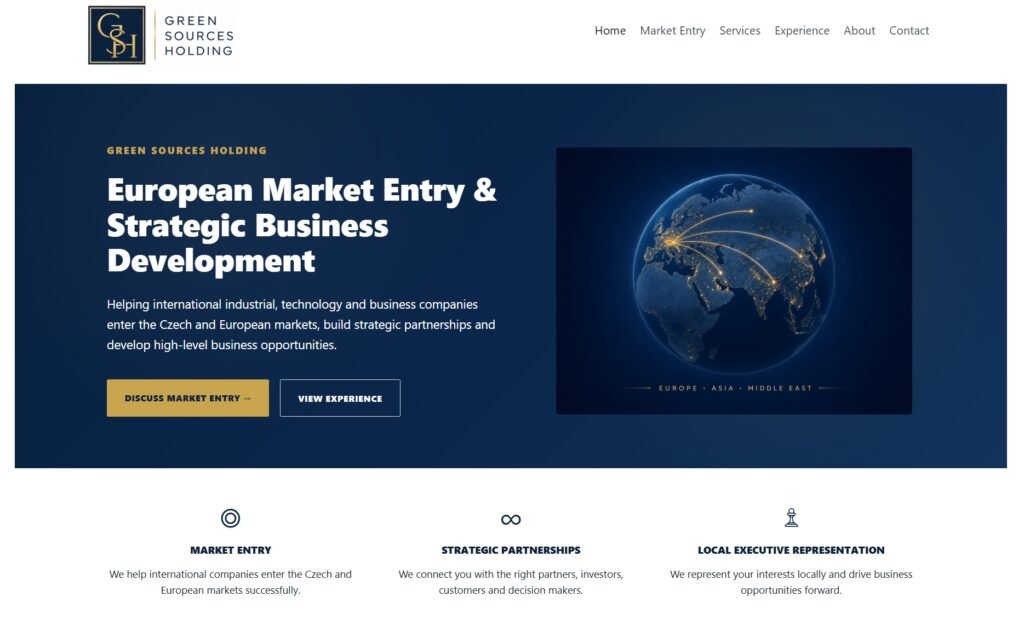 green sources holding a company Helping international industrial, technology and business companies enter the Czech and European markets