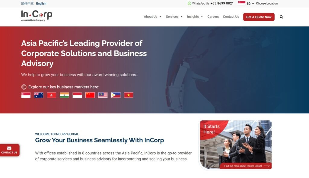 incorp has offices established in 8 countries across the Asia Pacific, InCorp is the go-to provider of corporate services and business advisory