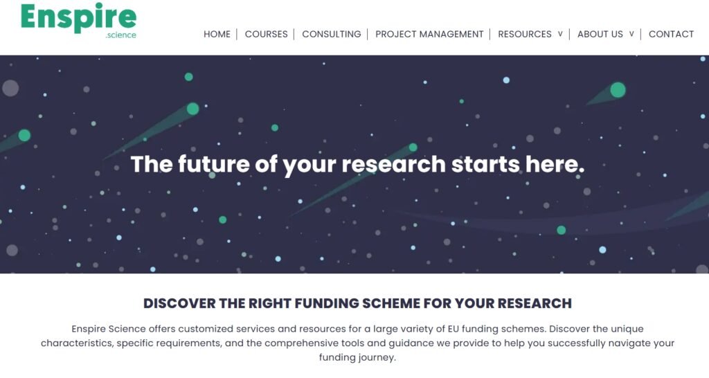 Enspire Science offers customized services and resources for a large variety of EU funding schemes