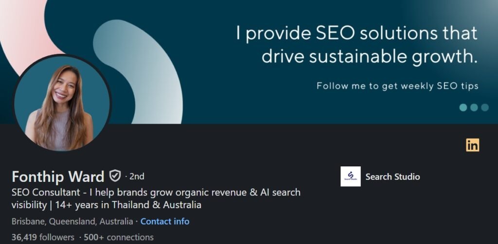 Fonthip Ward SEO consultant helping brands grow organic revenue and AI search visibility