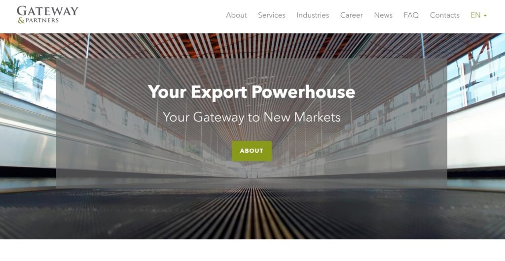 Gateway & Partners says it researches markets, develops export brands, finds suitable business partners, and sets up B2B sales meetings