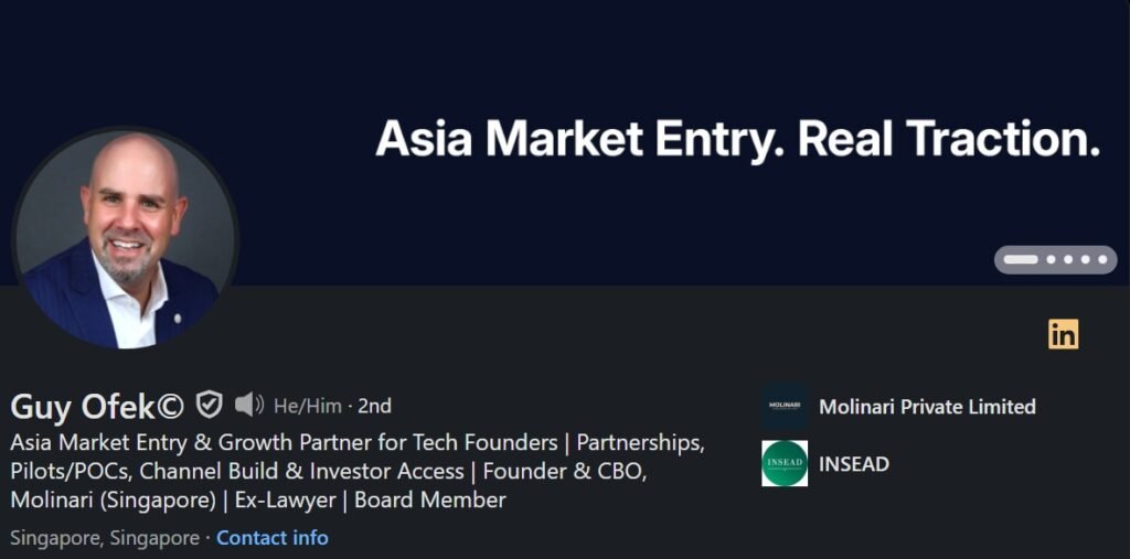 Guy Ofek Asia Market Entry & Growth Partner for Tech Founders