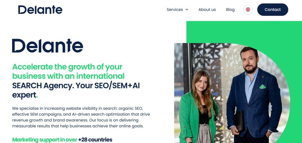 delante agency is increasing website visibility in search organic SEO, effective SEM campaigns, and AI-driven search optimization