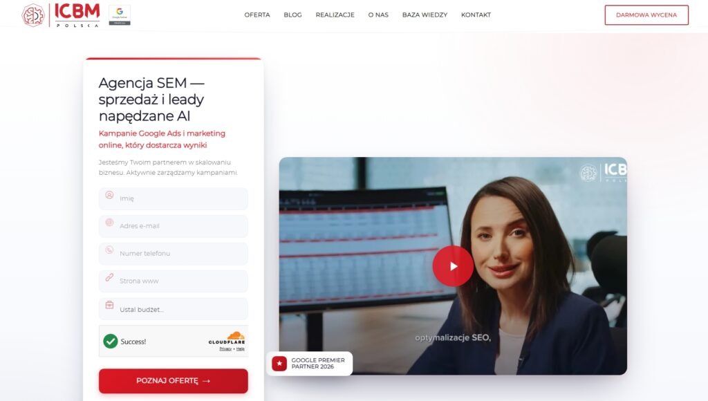 icbm Agencja SEM — sprzedaż i leady napędzane AI
