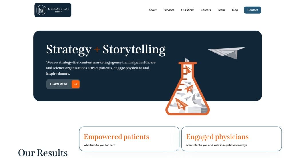 strategy-first content marketing agency that helps healthcare and science organizations attract patients, engage physicians and inspire donors.