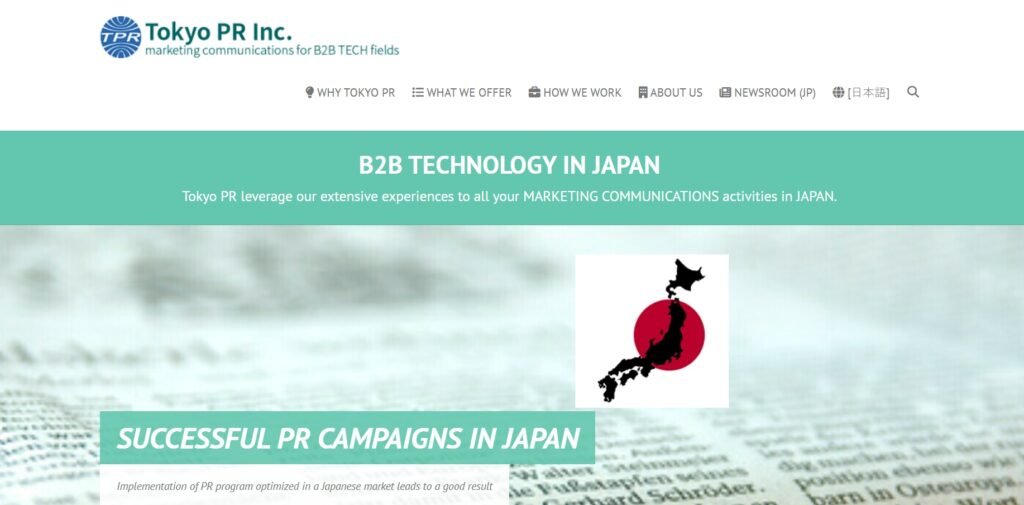 tokyopr -b2b tech in japan in marketign communication in Japan